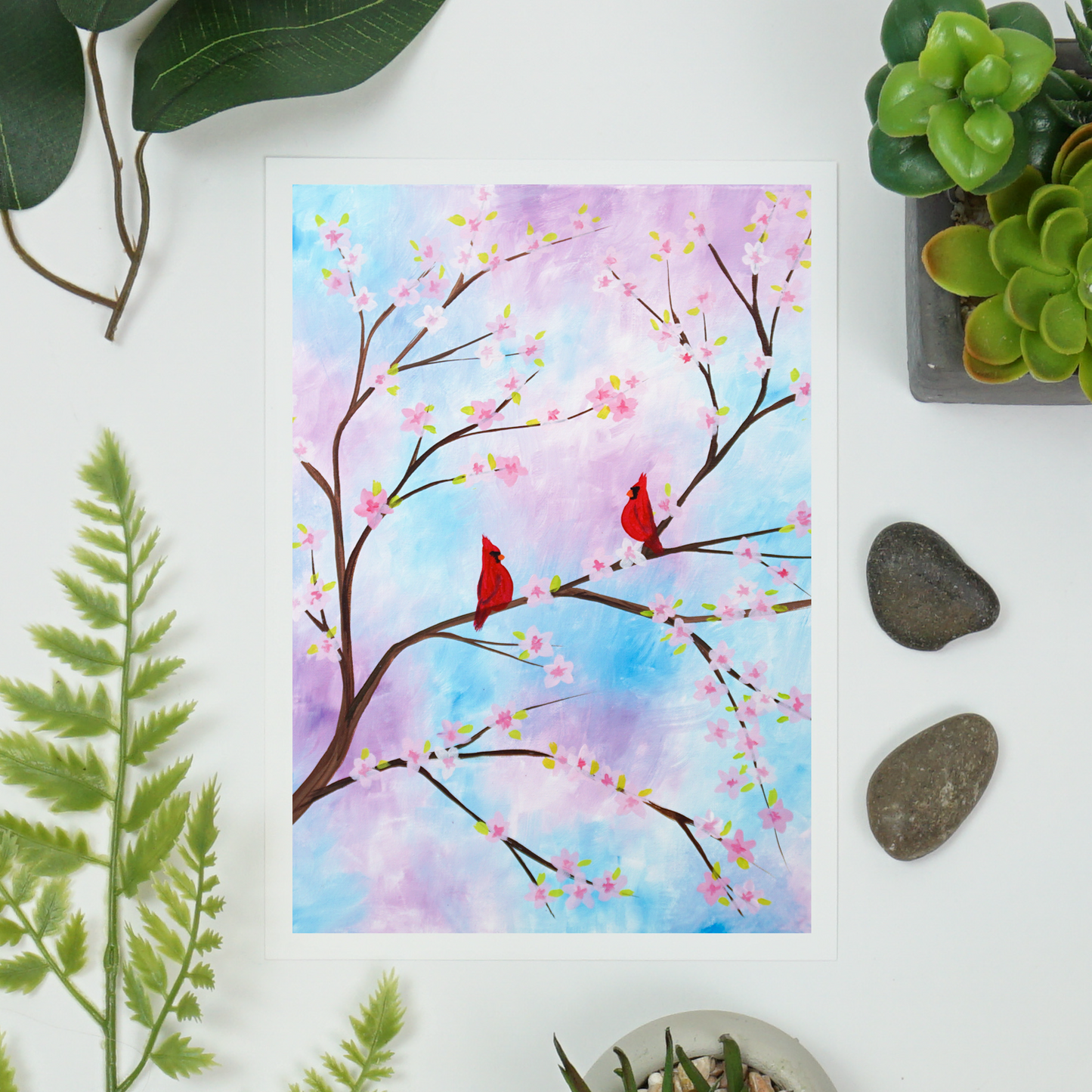 Spring Cardinals Art Print