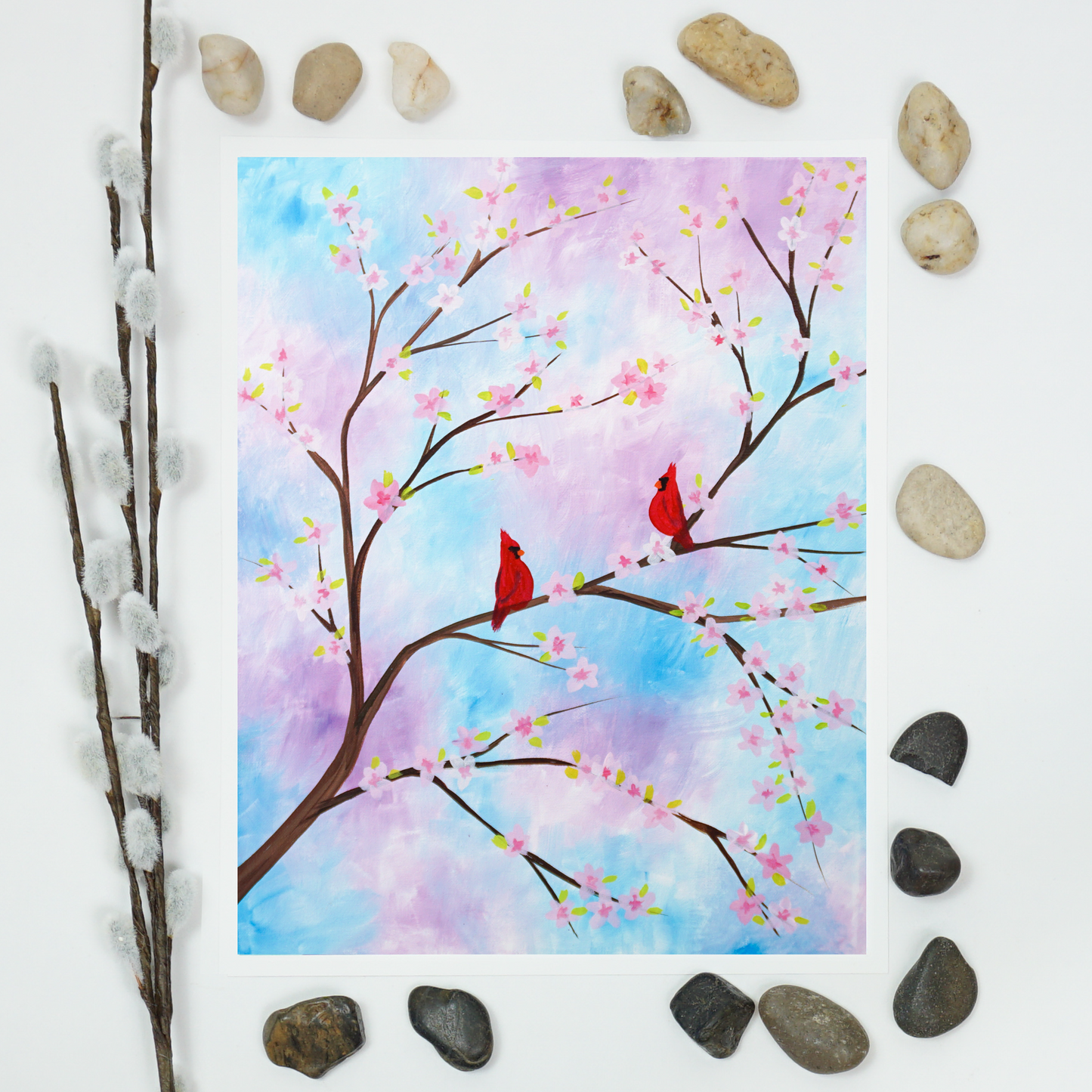 Spring Cardinals Art Print