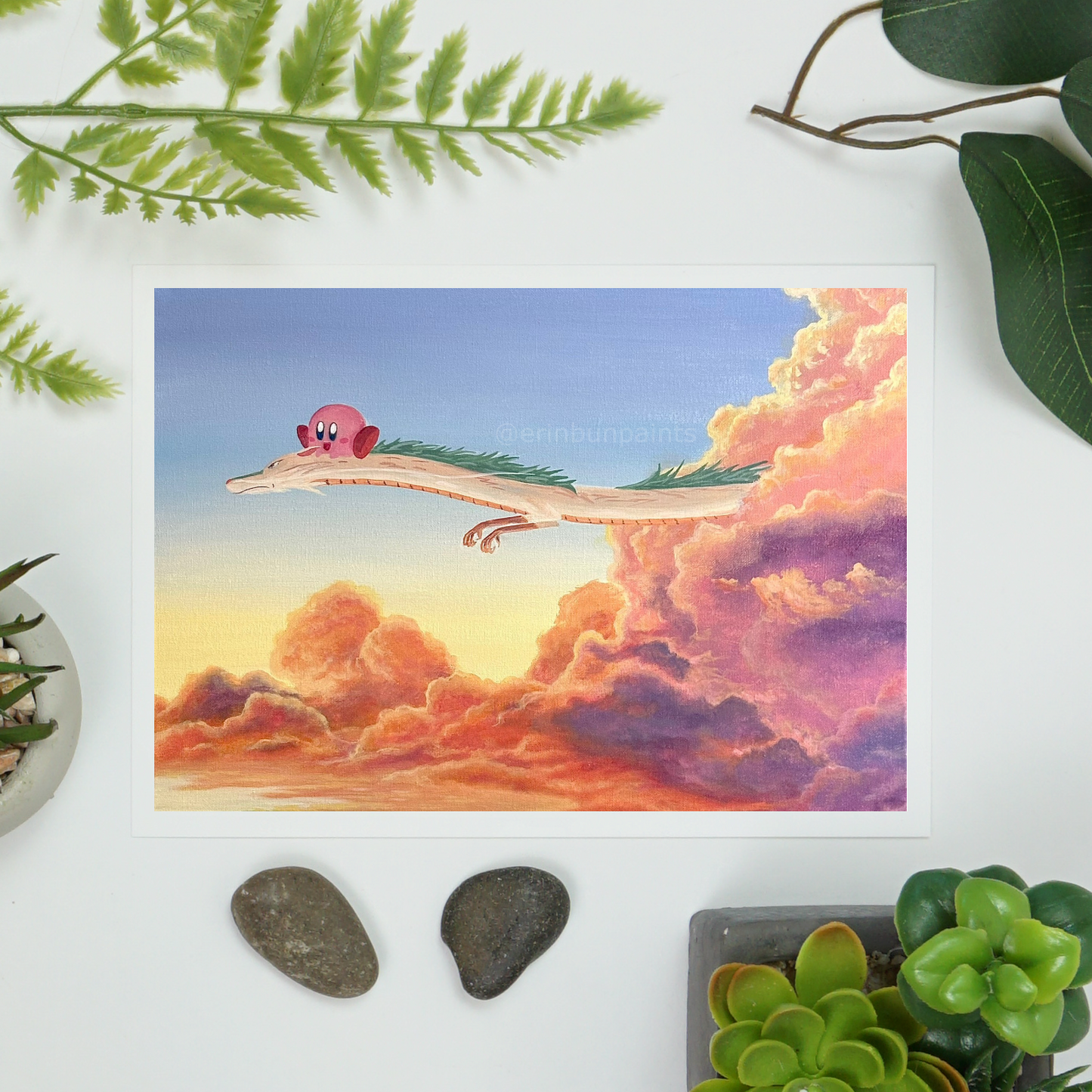 Kirby and Haku's Sunset Ride Art Print