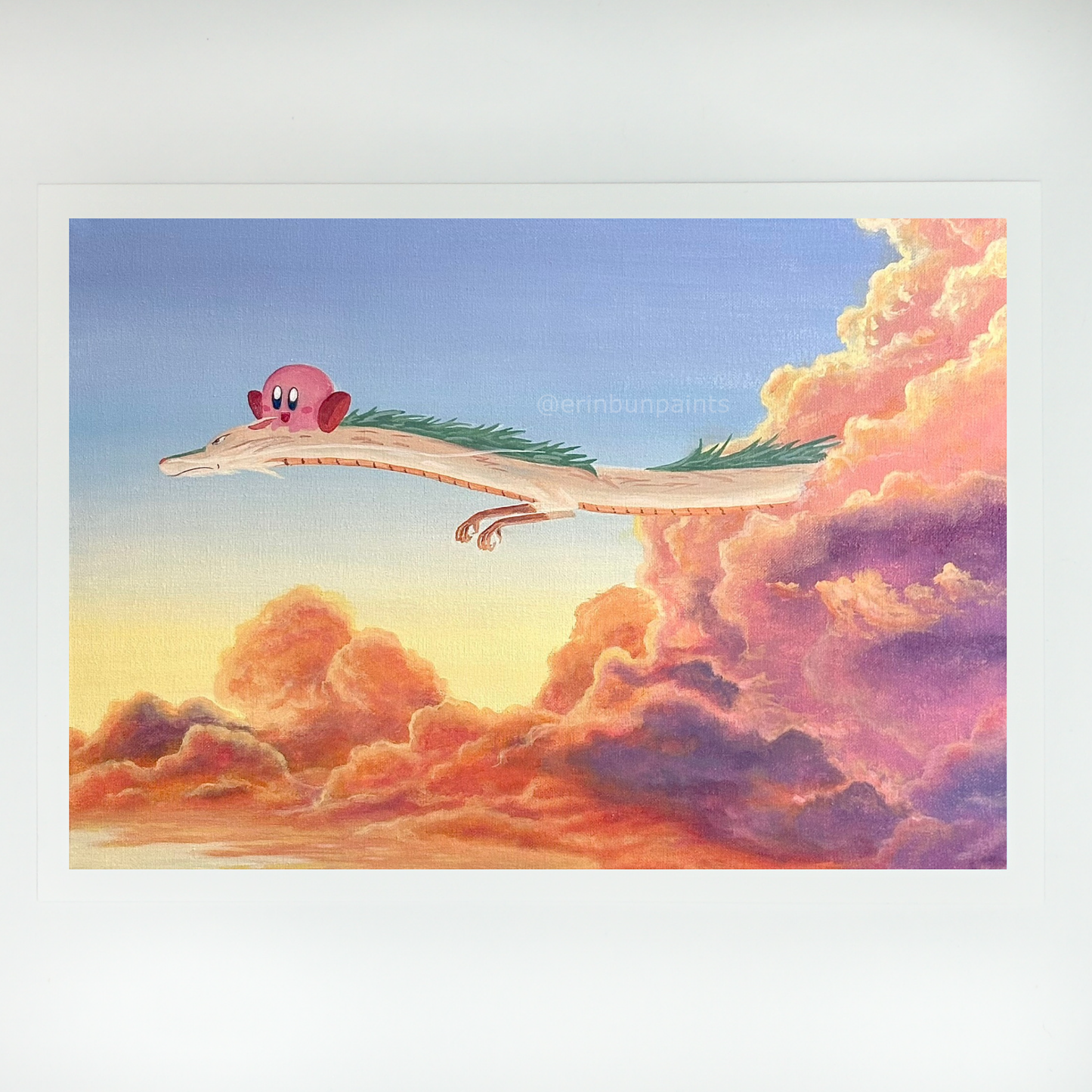 Kirby and Haku's Sunset Ride Art Print