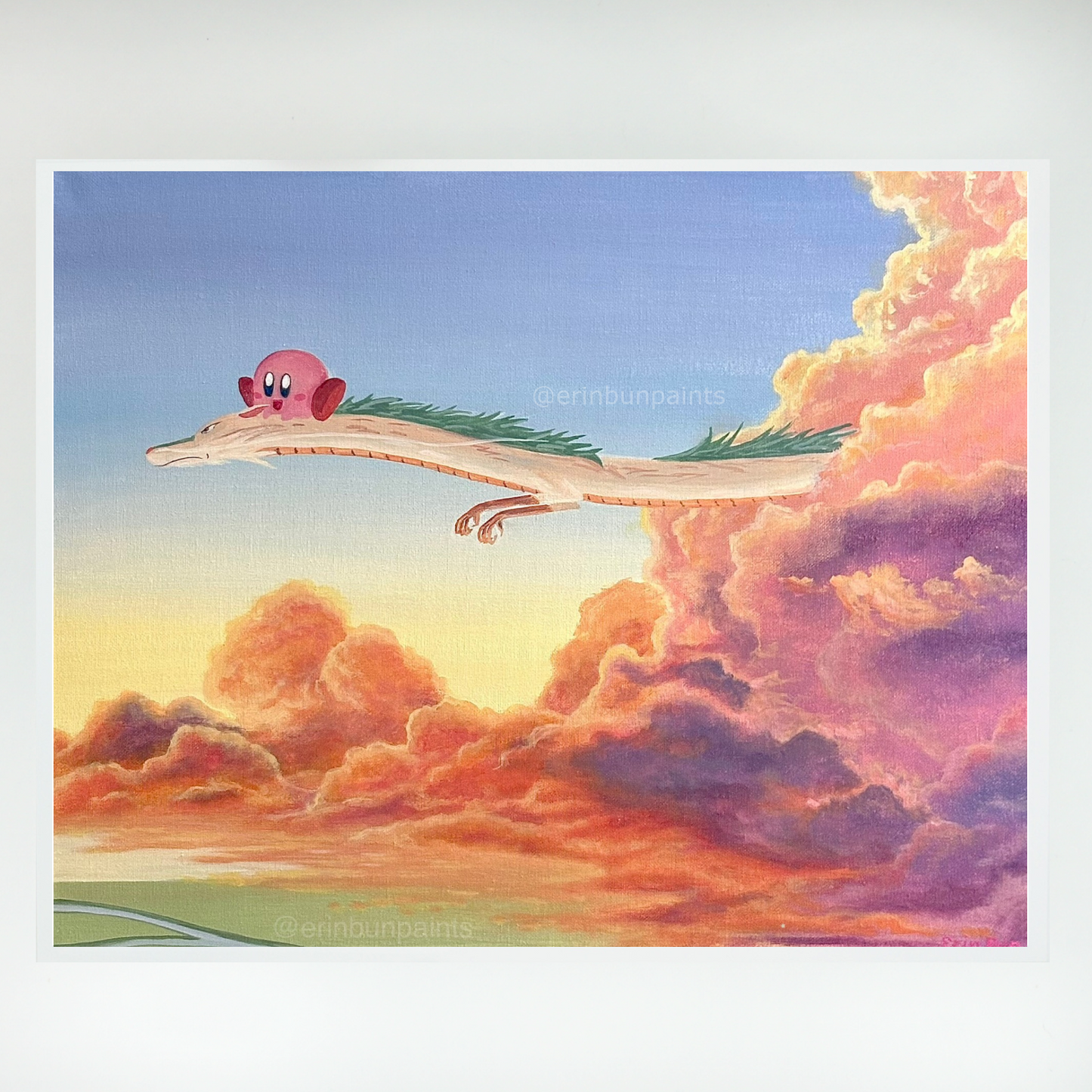 Kirby and Haku's Sunset Ride Art Print