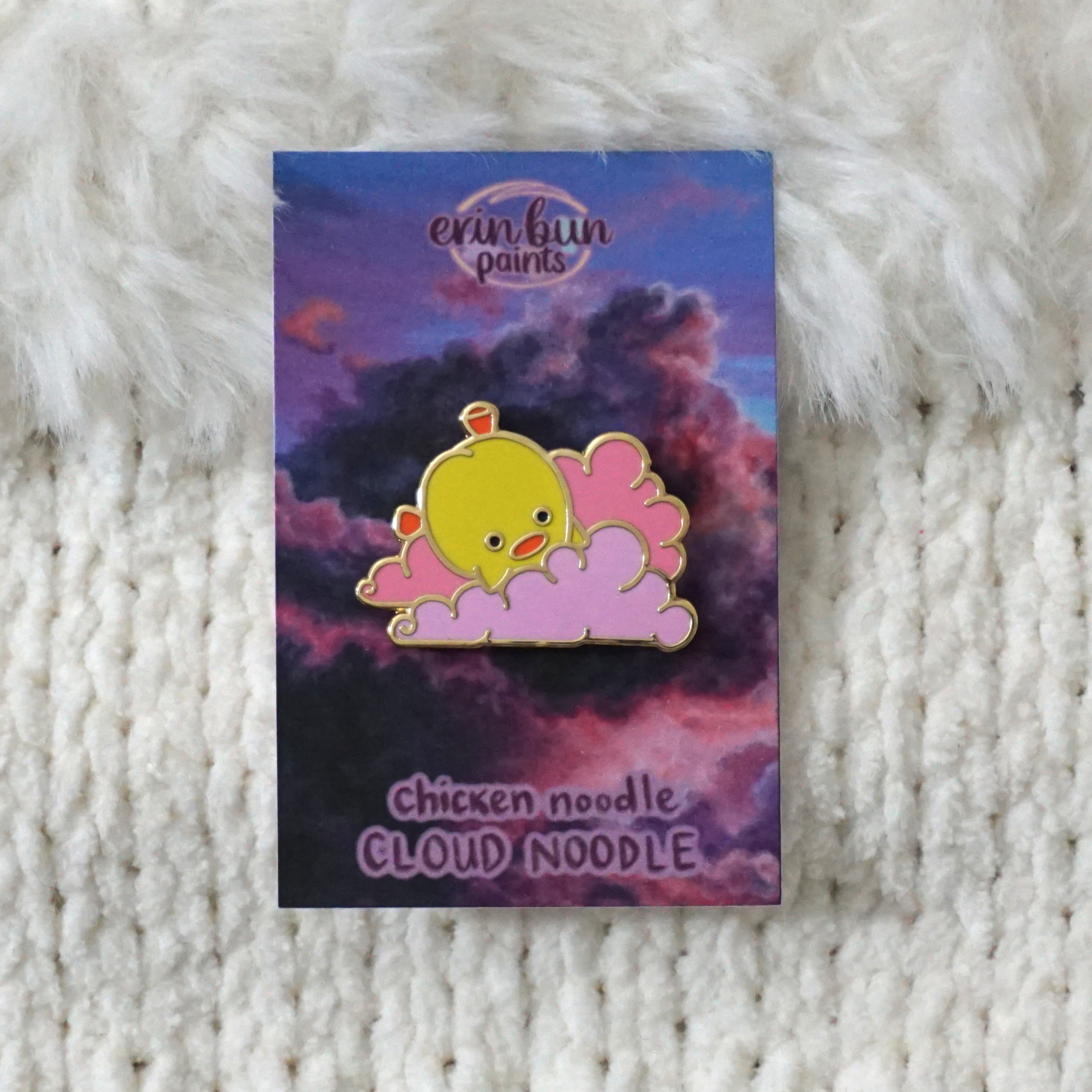 Cloud Noodle Enamel Pin – erinbunpaints