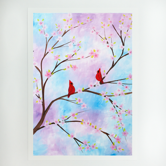 Spring Cardinals Art Print