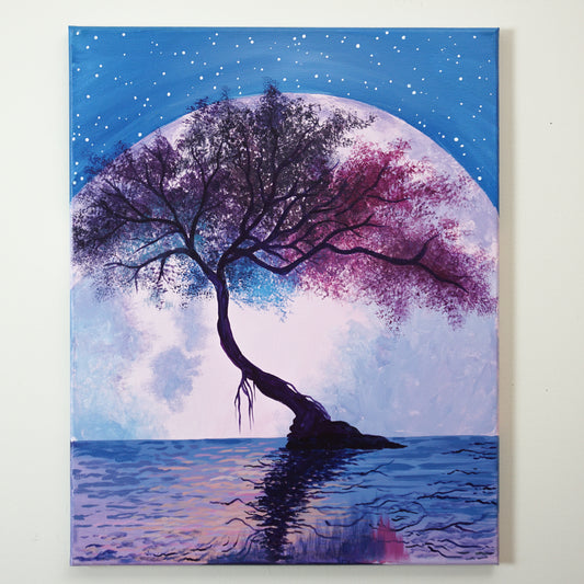 Moonlit Bonsai Original Painting