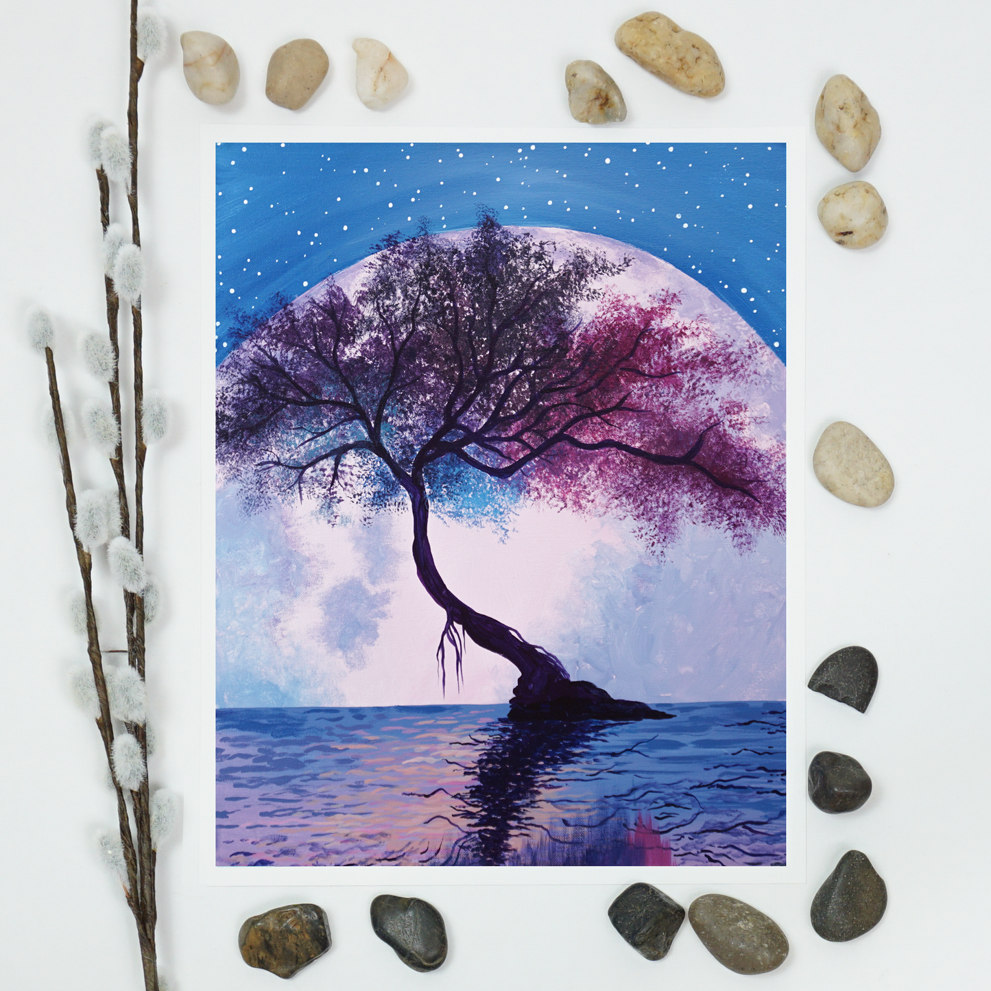 Moonlit Bonsai Art Print